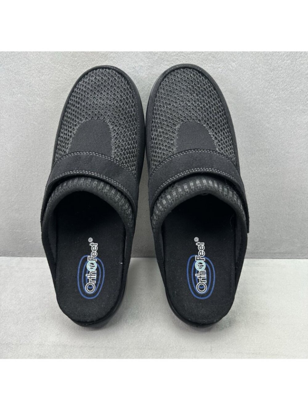 OrthoFeet Louise 736 Womens Size 9.5 (B) Mule Black Mesh Orthopedic Slipper Clog - Picture 6 of 8